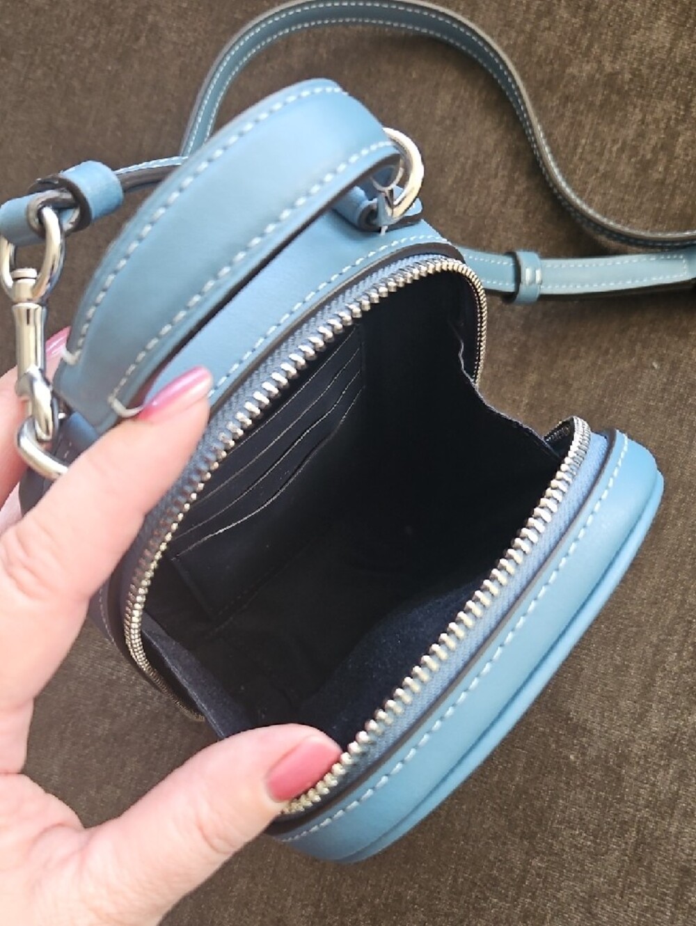 Coach Black Signature Crossbody with Light Blue Trim - Picture 4 of 8